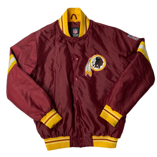 Veste en satin bordeaux et jaune des Redskins de Washington, tenue NFL