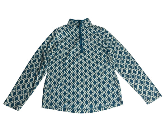 Columbia Womens Fleece Pullover Jacket Geometric Pattern Long Sleeve