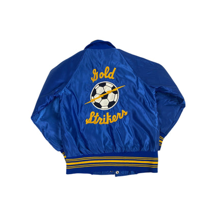 Blouson aviateur satiné Gold Strikers XL bleu et jaune Chris O Homme Large