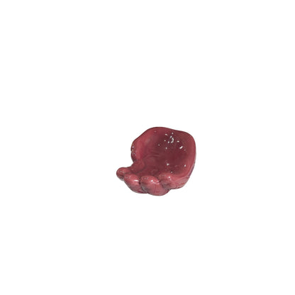 Hand-Shaped Ceramic Bowl Burgundy 15cm x 5cm Unique Decorative Accent