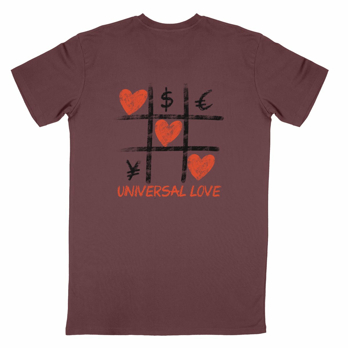Tee shirt universal love - dos_bordeaux
