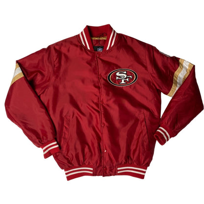 Veste en satin rouge NFL Team Apparel des 49ers, taille M