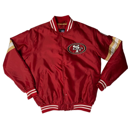 Veste en satin rouge NFL Team Apparel des 49ers, taille M