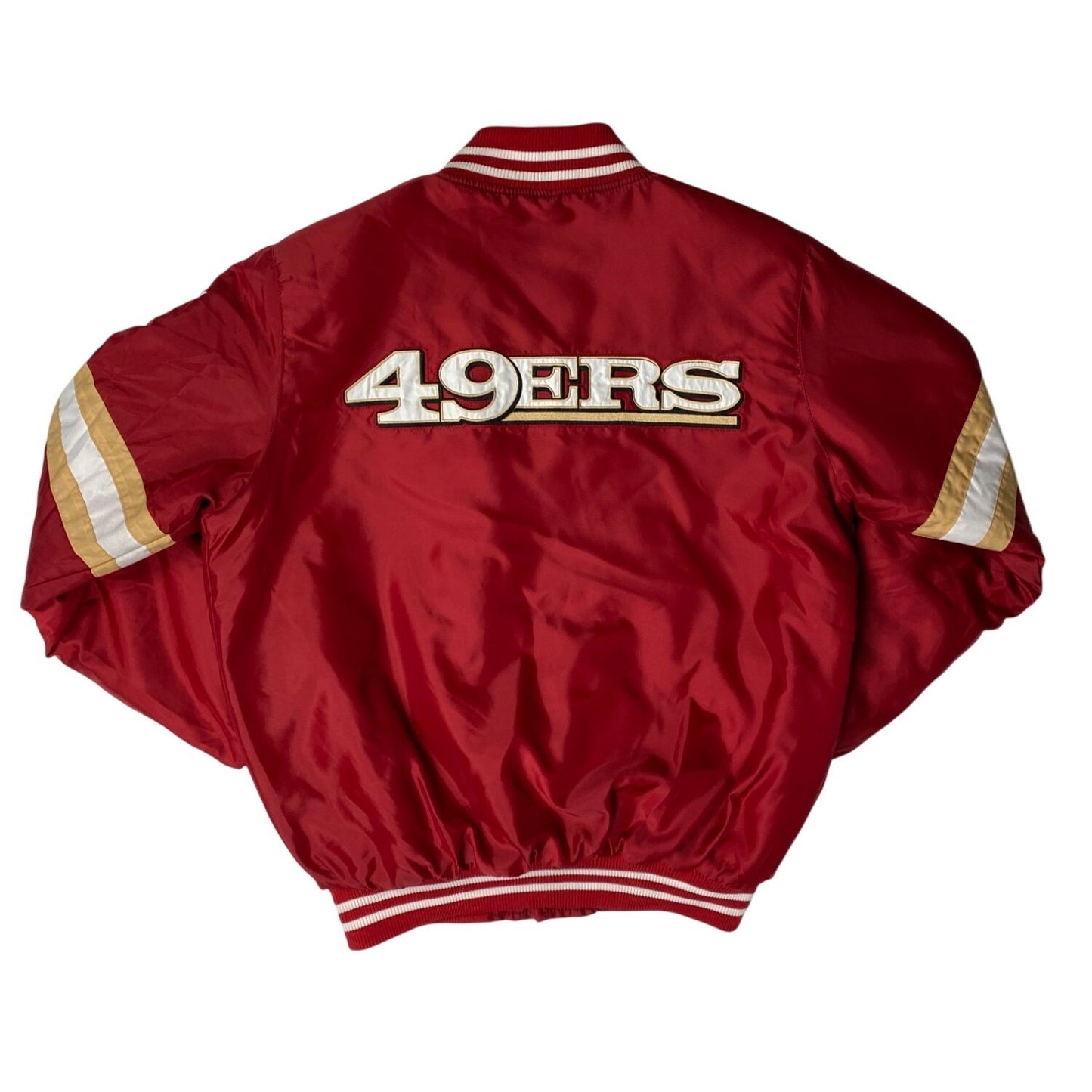 Veste en satin rouge NFL Team Apparel des 49ers, taille M