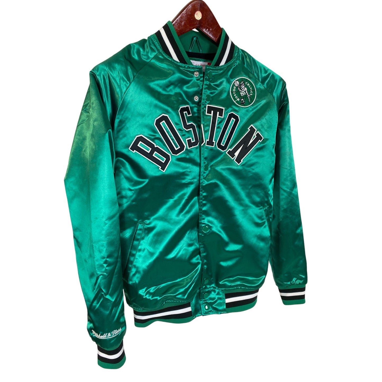 Boston Celtics Satin Varsity Jacket S By Mitchell & Ness