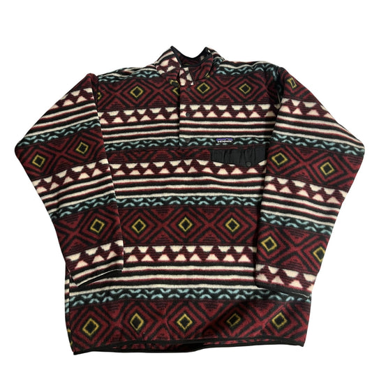 Patagonia Mens Synchilla Snap-T Pullover Fleece Jacket L Red