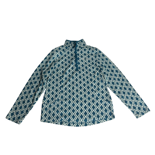 Columbia Polaire Femme Bleu Motif Géométrique Demi-Zip Taille M