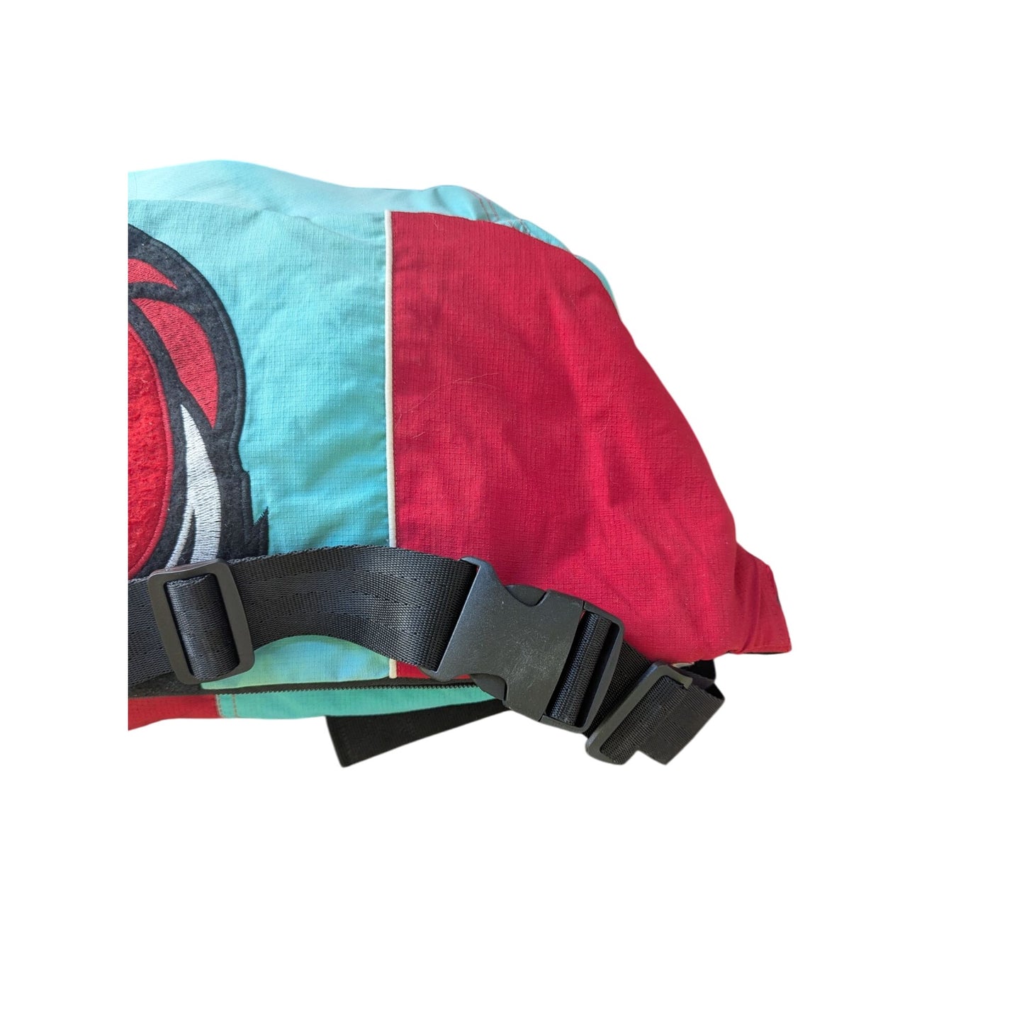 Banane Memphis Grizzlies Upcyclée À Partir DUne Veste Vintage Rouge & Bleu Avec Motifs Brodés