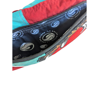 Banane Memphis Grizzlies Upcyclée À Partir DUne Veste Vintage Rouge & Bleu Avec Motifs Brodés