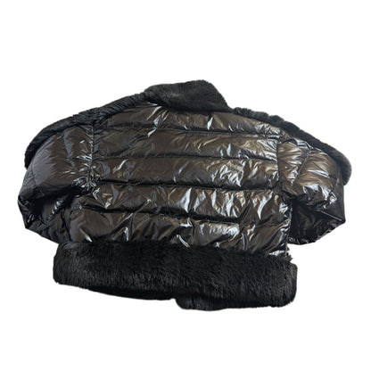 Veste courte noire en fausse fourrure et doudoune pour femme Opening Ceremony SIP