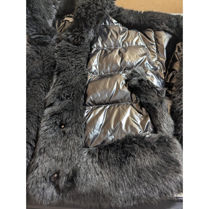 Veste courte noire en fausse fourrure et doudoune pour femme Opening Ceremony SIP