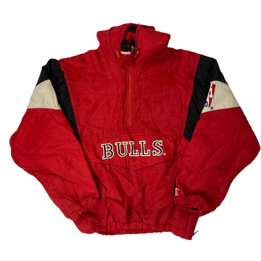 Veste coupe-vent rouge vintage des Chicago Bulls Starter L