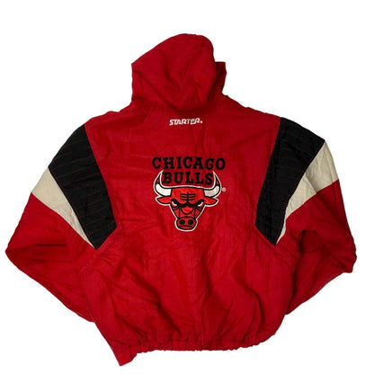 Veste coupe-vent rouge vintage des Chicago Bulls Starter L