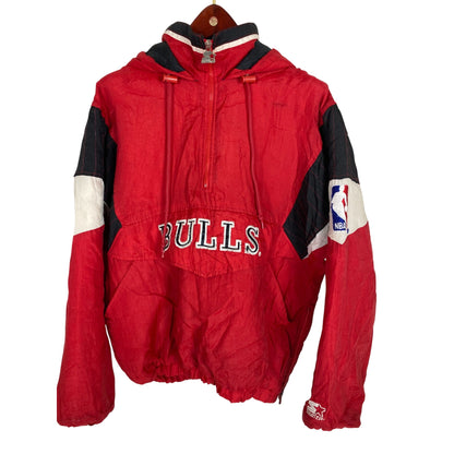 Veste coupe-vent rouge vintage des Chicago Bulls Starter L