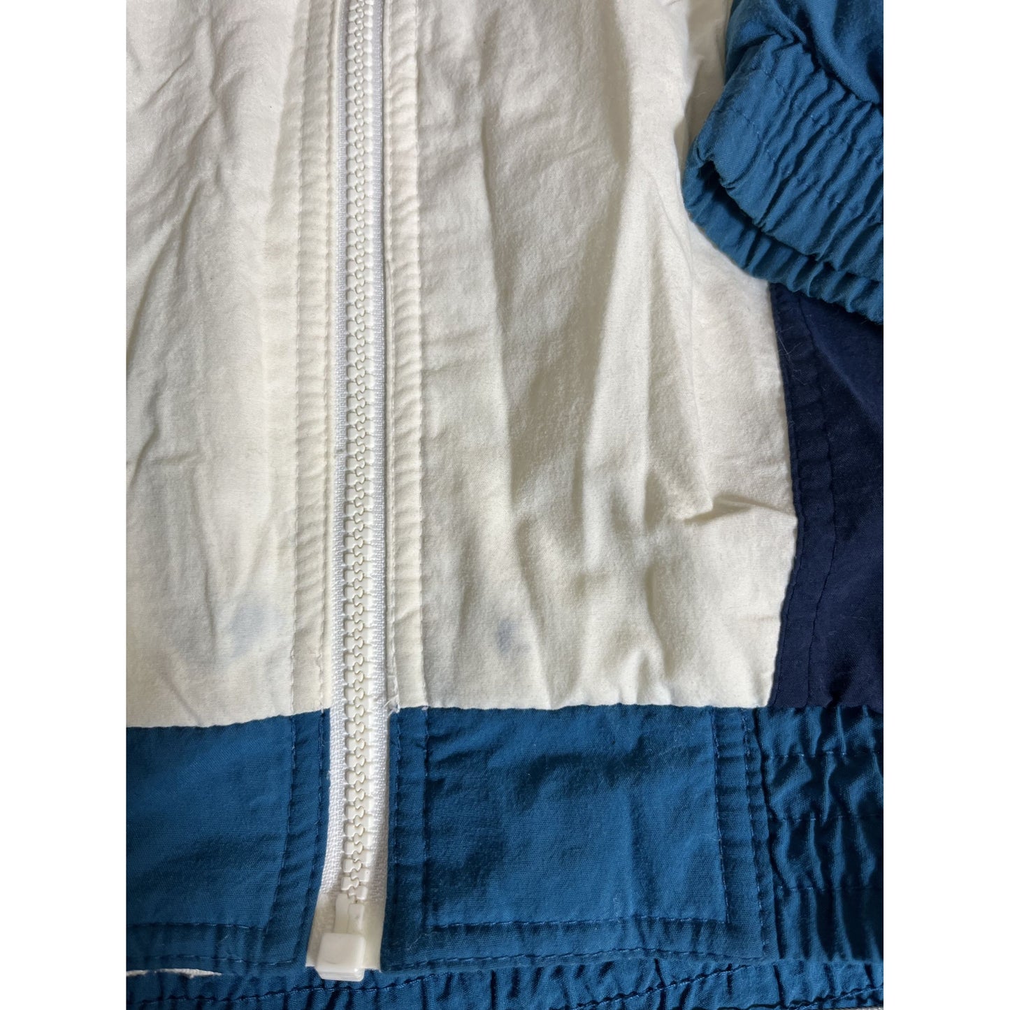 Veste coupe-vent Adidas Court Performance vintage blanche et bleue