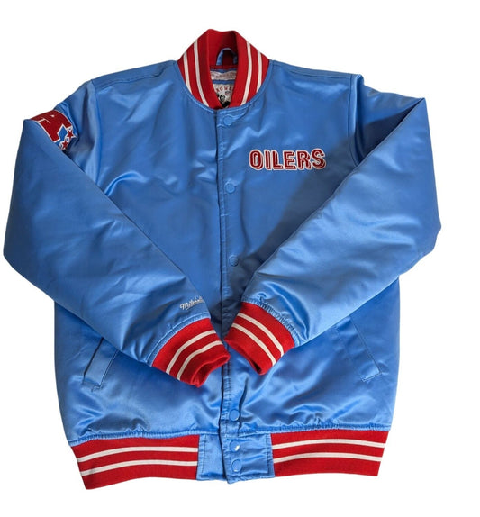 Blouson aviateur vintage Champion Los Angeles Lakers en satin bleu avec détails brodés - Taille S