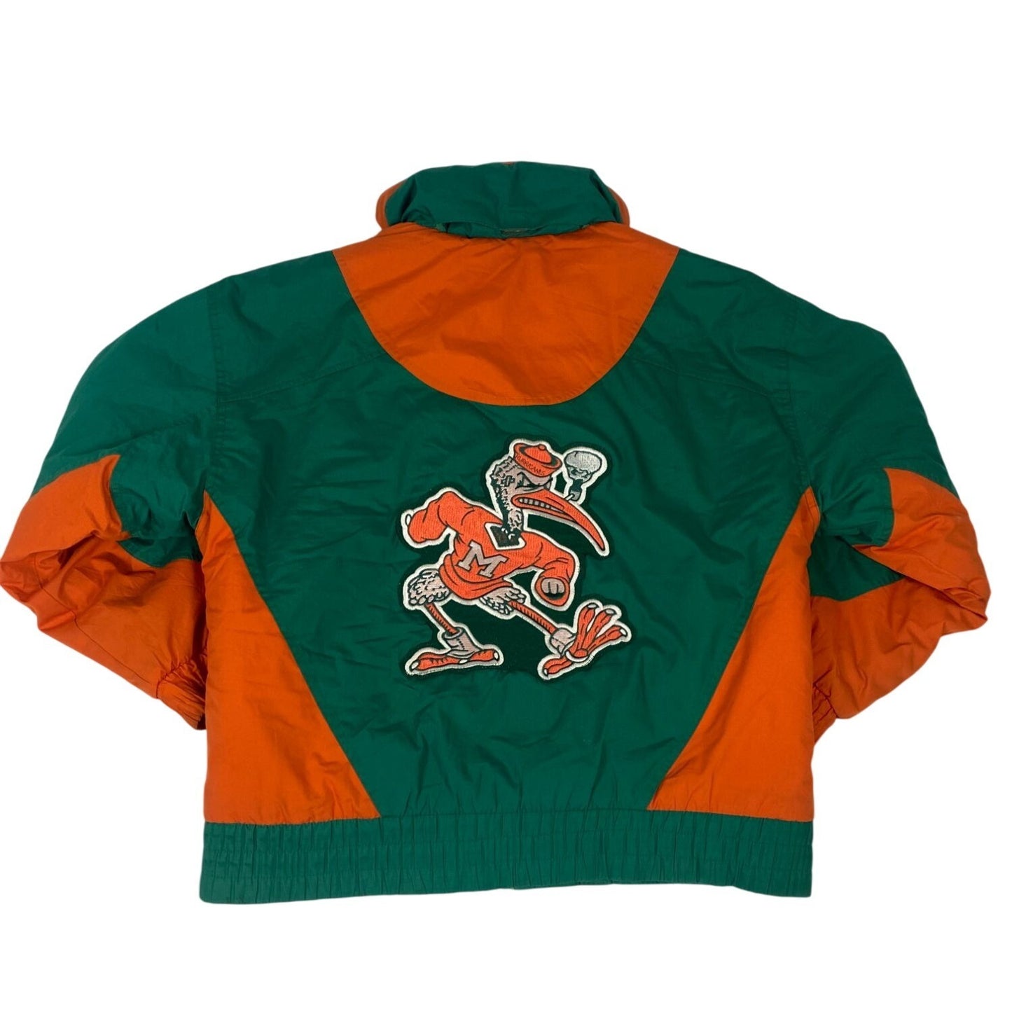Veste de l’Université de Miami – Verte et orange – Fermeture à pressions – Taille M