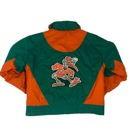 Veste de l’Université de Miami – Verte et orange – Fermeture à pressions – Taille M