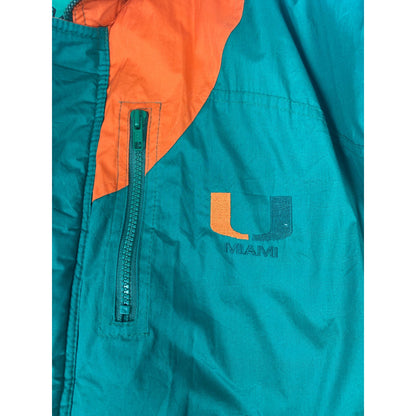 Veste de l’Université de Miami – Verte et orange – Fermeture à pressions – Taille M
