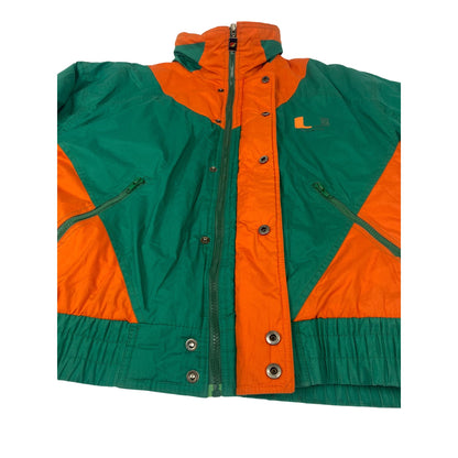 Veste de l’Université de Miami – Verte et orange – Fermeture à pressions – Taille M