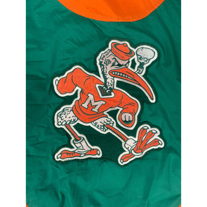 Veste de l’Université de Miami – Verte et orange – Fermeture à pressions – Taille M