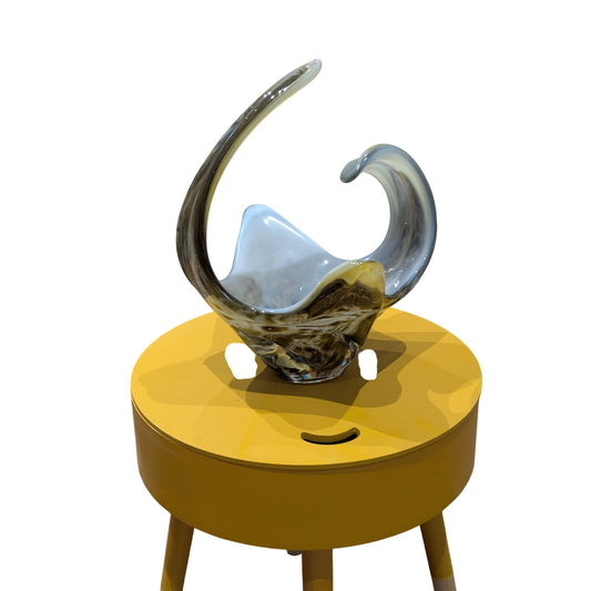 Sculpture vintage en verre de Murano marron et transparent, pièce maîtresse, 35 cm de haut