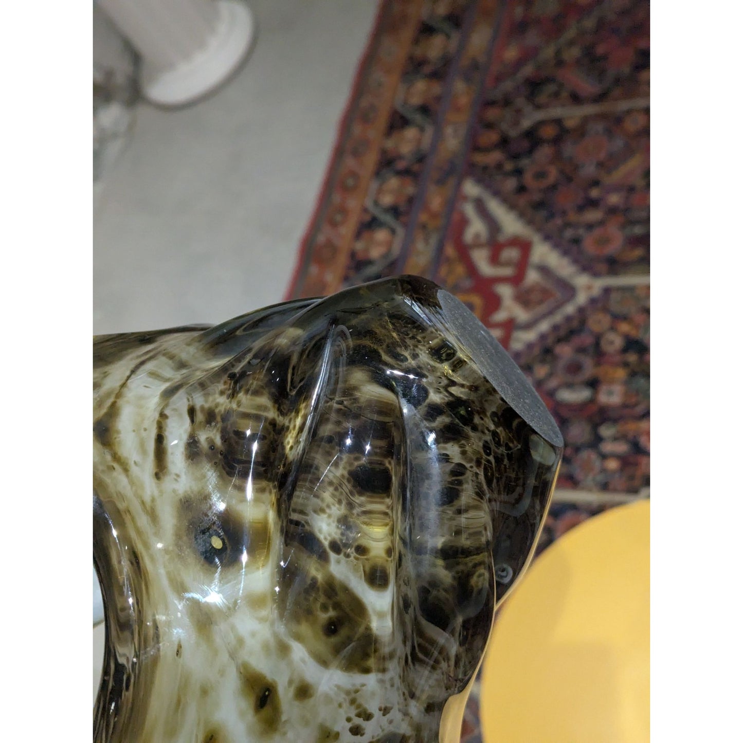 Sculpture vintage en verre de Murano marron et transparent, pièce maîtresse, 35 cm de haut
