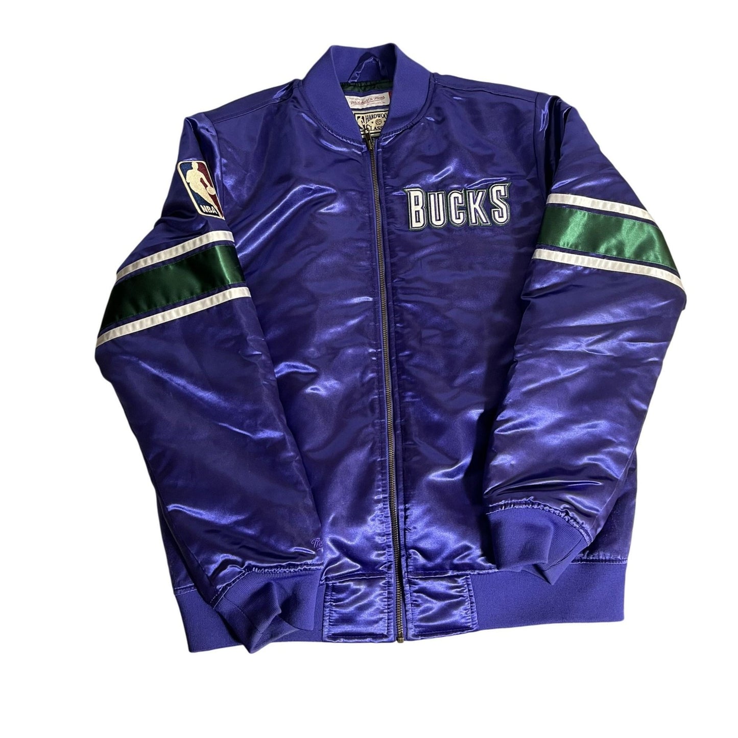 Veste satinée Mitchell & Ness NBA Hardwood Classics Milwaukee Bucks, taille M