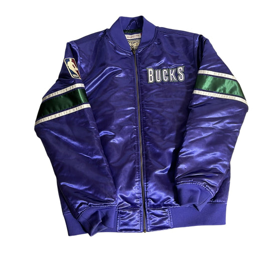 Veste satinée Mitchell & Ness NBA Hardwood Classics Milwaukee Bucks, taille M