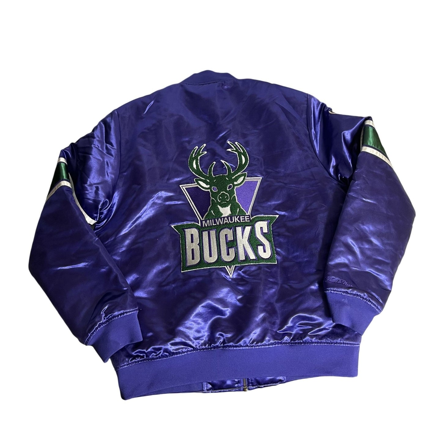 Veste satinée Mitchell & Ness NBA Hardwood Classics Milwaukee Bucks, taille M