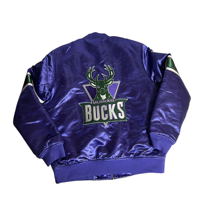 Veste satinée Mitchell & Ness NBA Hardwood Classics Milwaukee Bucks, taille M