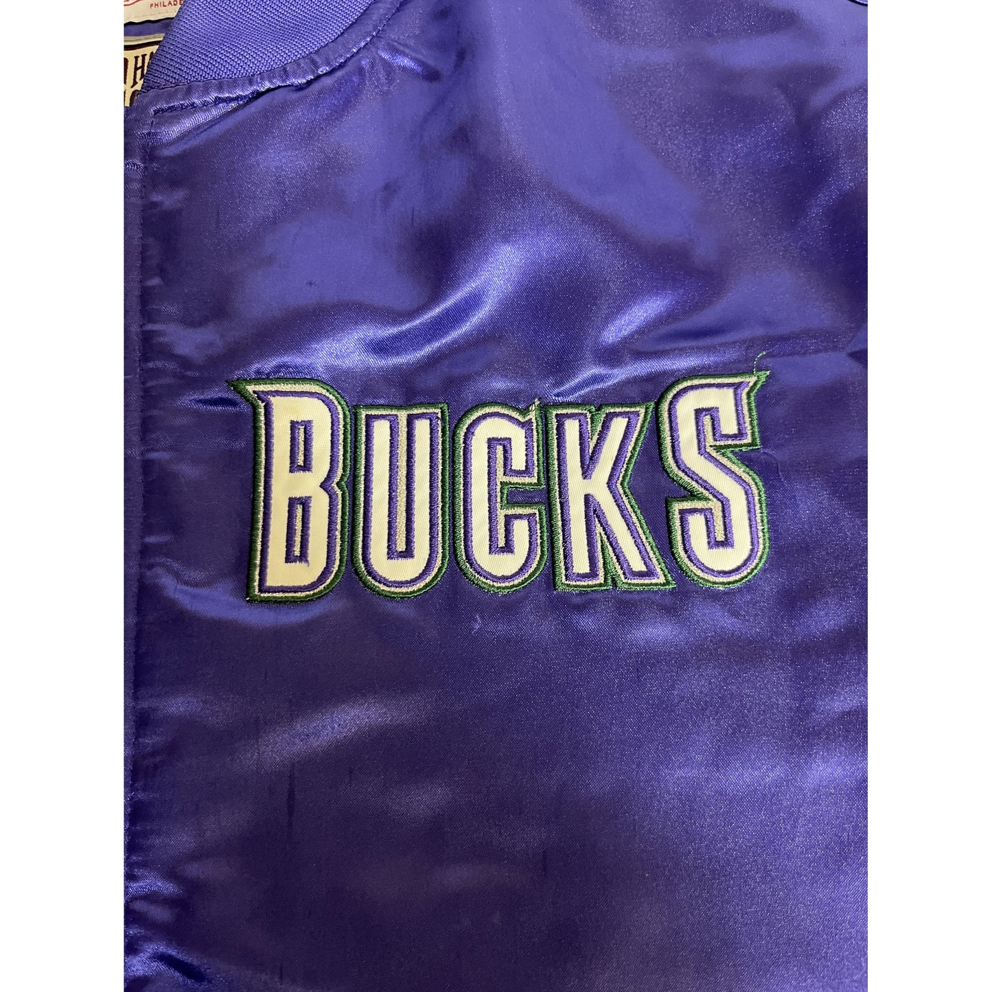Veste satinée Mitchell & Ness NBA Hardwood Classics Milwaukee Bucks, taille M