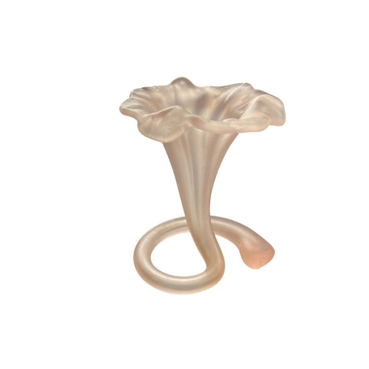 Vase En Verre Dépoli En Forme De Fleur Avec Base Enroulée