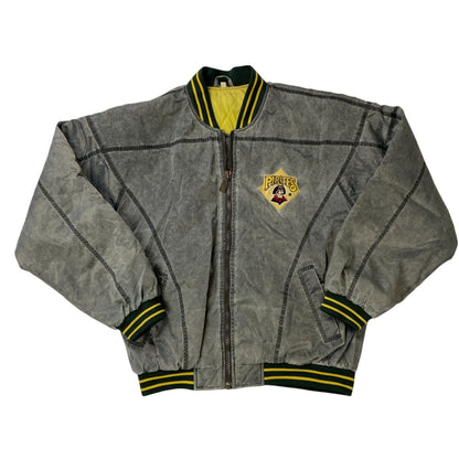 Blouson aviateur vintage gris des Pirates de Pittsburgh pour homme