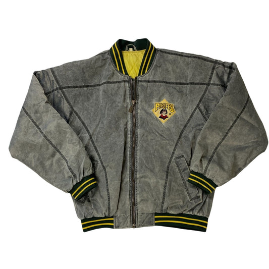Blouson aviateur vintage gris des Pirates de Pittsburgh pour homme