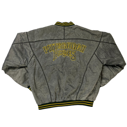 Blouson aviateur vintage gris des Pirates de Pittsburgh pour homme