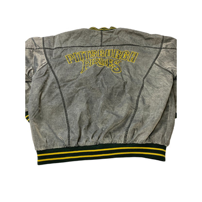 Blouson aviateur vintage gris des Pirates de Pittsburgh pour homme