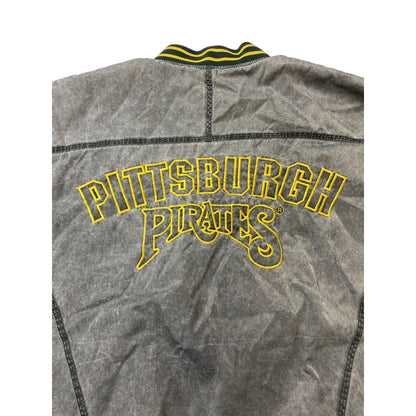 Blouson aviateur vintage gris des Pirates de Pittsburgh pour homme